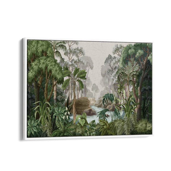 kids painting - JUNGLE LANDSCAPE BOTANICAL FLOWER PAINTINGS by Asianmonk