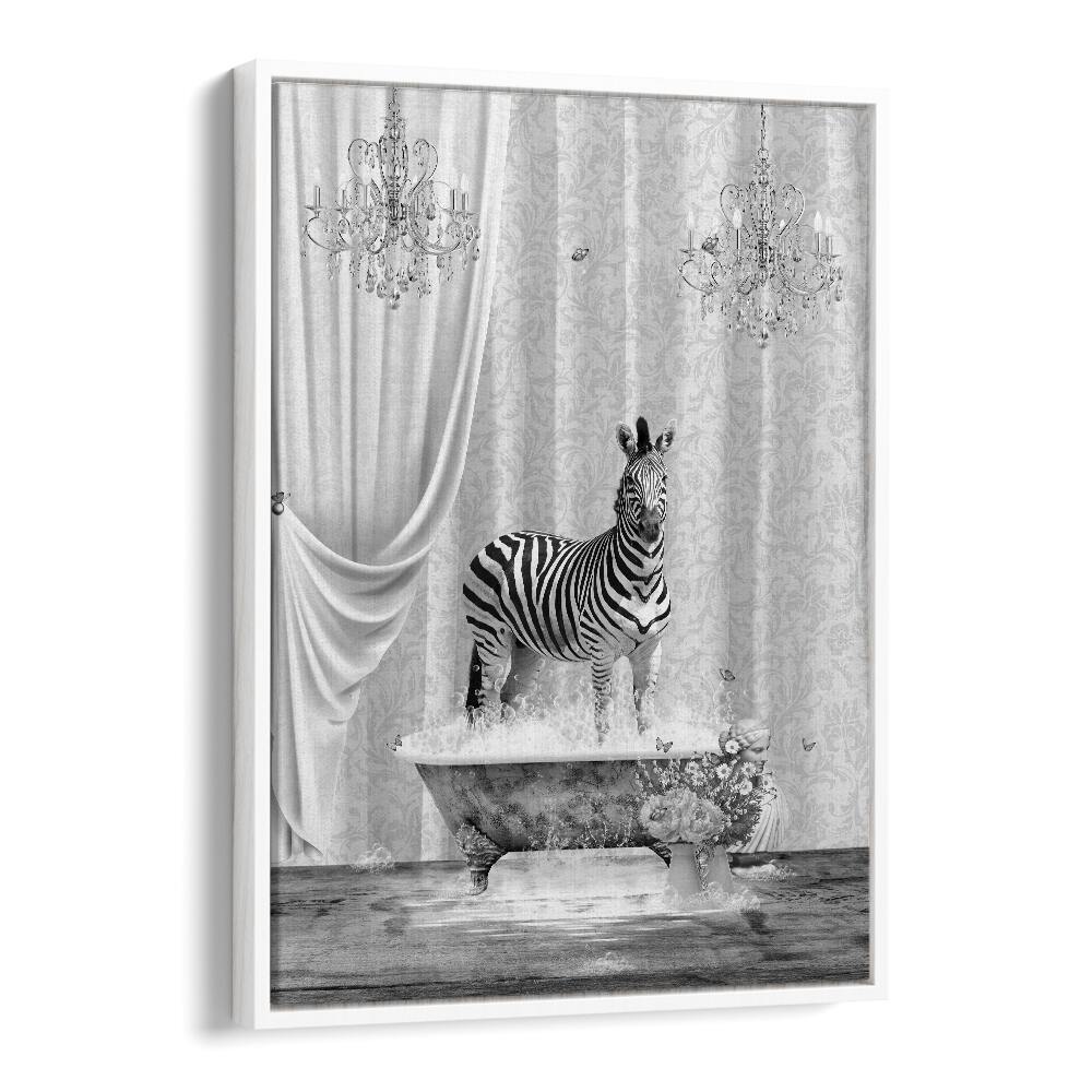 Quotes painting - ZEBRA A BUBBLES BLACK A WHITE by Asianmonk