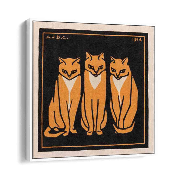 Egyptian painting - THREE CATS (1916) by Asianmonk