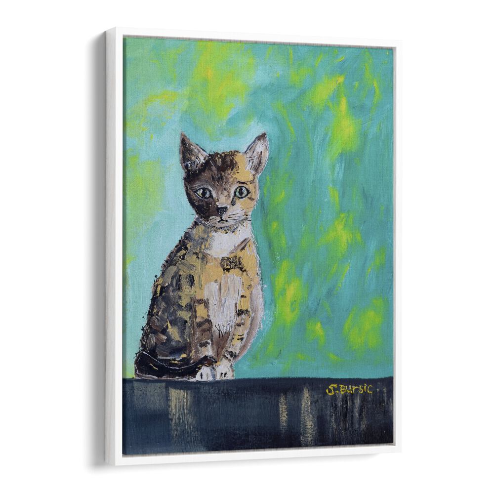 Vintage painting - KITTEN WAITING by Asianmonk