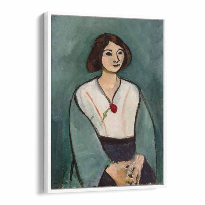 artist x collabs painting - WOMAN IN GREEN WITH A CARNATION (1909) by Asianmonk