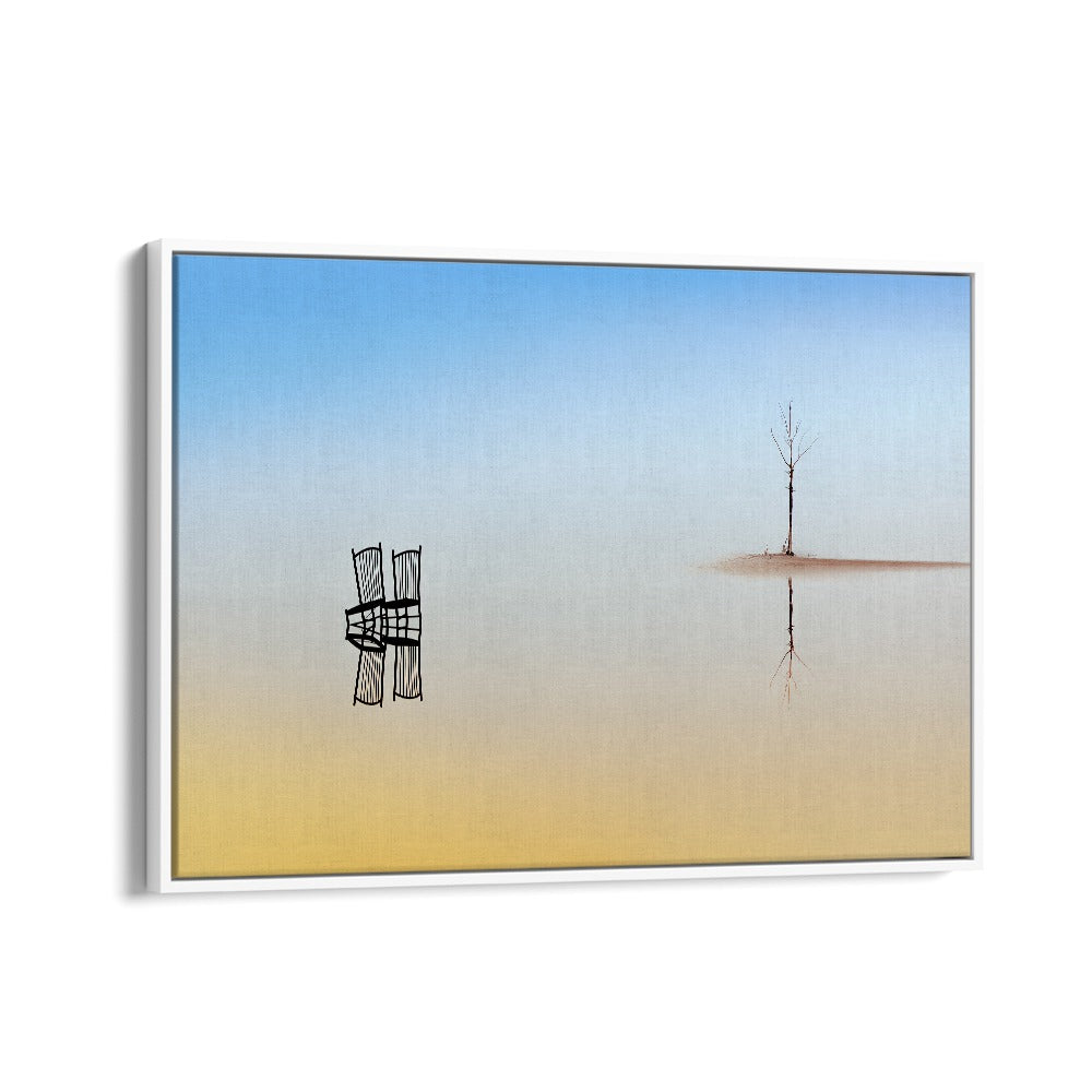 ABSTRACT painting - TWO CHAIRS AND A TREE by Asianmonk