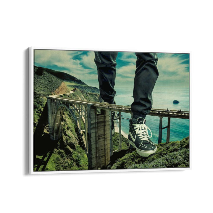 ABSTRACT painting - WALKING OVER BRIDGES by Asianmonk