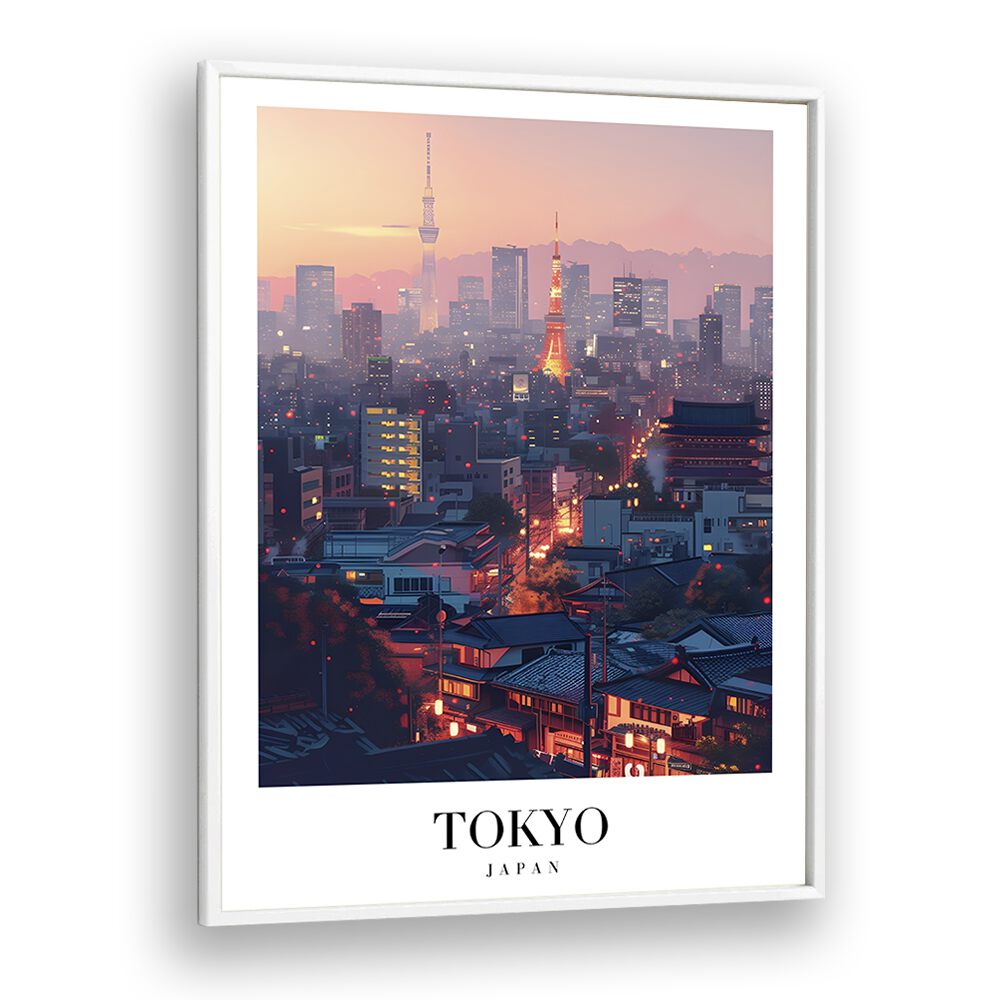 TRAVEL ART painting - TOKYO AT NIGHT - JAPAN by Asianmonk