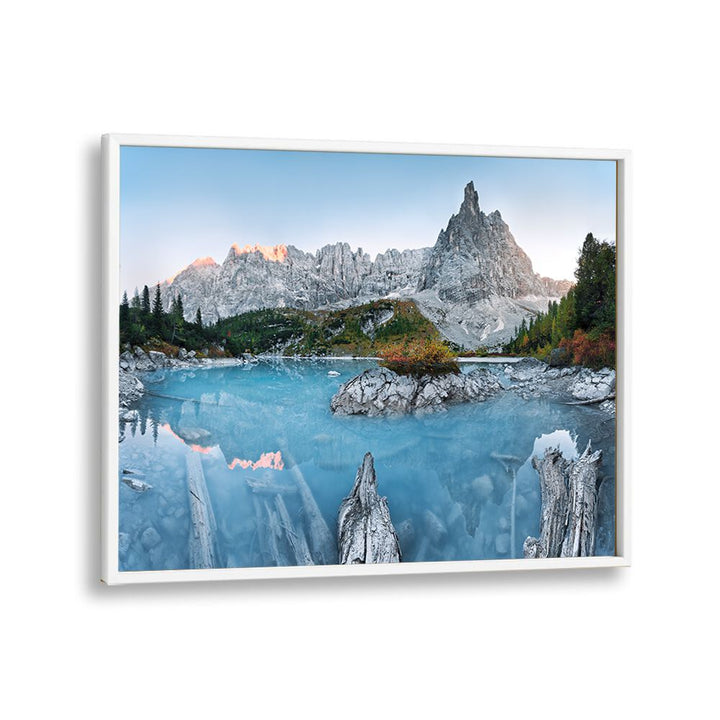 kids painting - TURQUOISE MOUNTAIN LAKE LAGO DI SORAPISS by Asianmonk