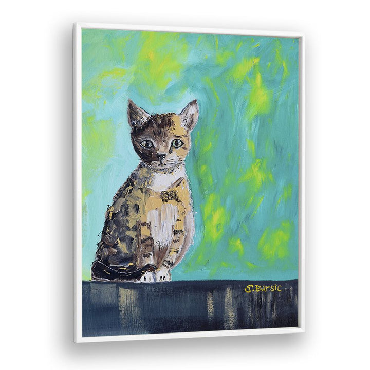 Vintage painting - KITTEN WAITING by Asianmonk