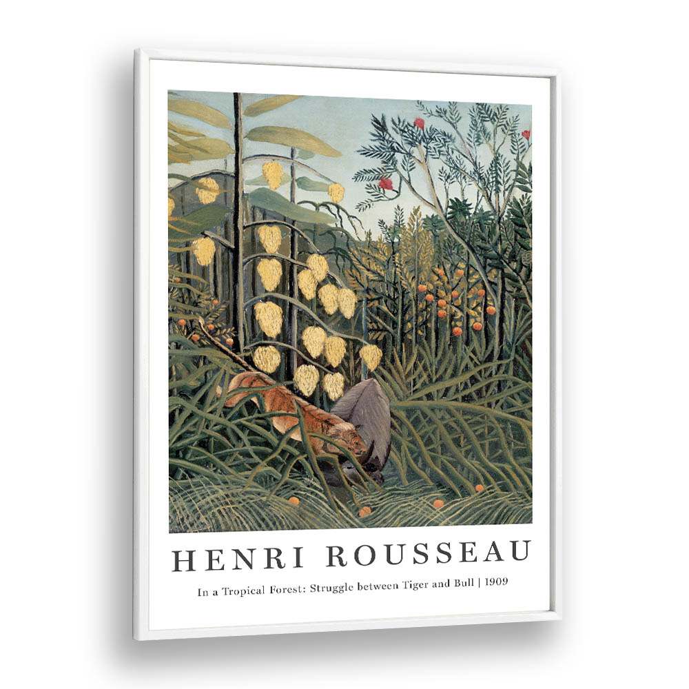 HENRI ROUSSEAU painting - JUNGLE ALLEGORY: HENRI ROUSSEAU'S 'IN A TROPICAL FOREST: STRUGGLE BETWEEN TIGER AND BULL' (1909) by Asianmonk