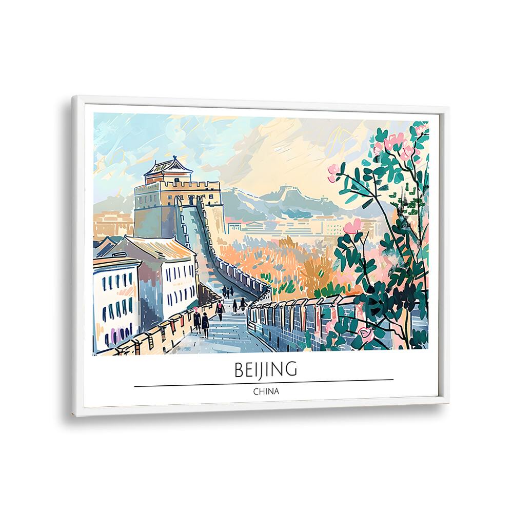 Colorful travel poster showcasing the Great Wall, embodying BEJING CAPITAL CITY - CHINA, TRAVEL POSTERS charm.