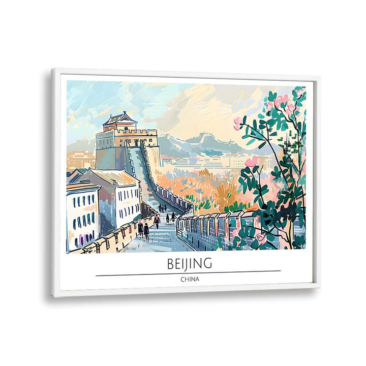 Colorful travel poster showcasing the Great Wall, embodying BEJING CAPITAL CITY - CHINA, TRAVEL POSTERS charm.