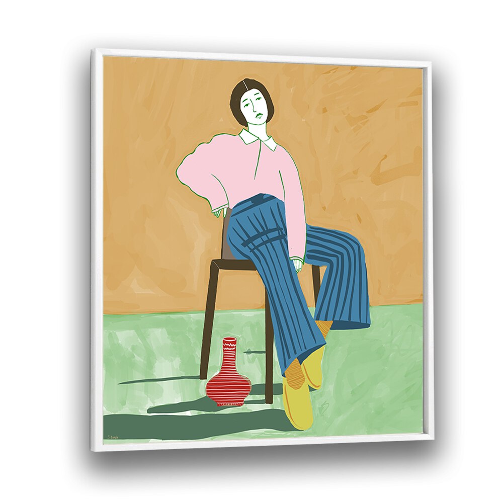 Arty Guava painting - LADY SITTING WITH HER VASE by Asianmonk