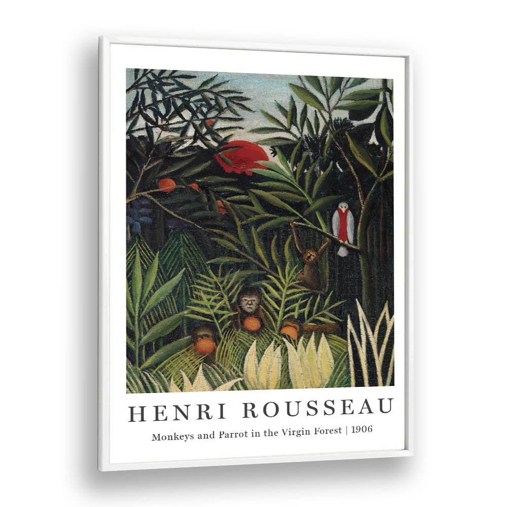 HENRI ROUSSEAU painting - PRIMAL SYMPHONY: HENRI ROUSSEAU'S 'MONKEYS AND PARROT IN THE VIRGIN FOREST' (1906) by Asianmonk