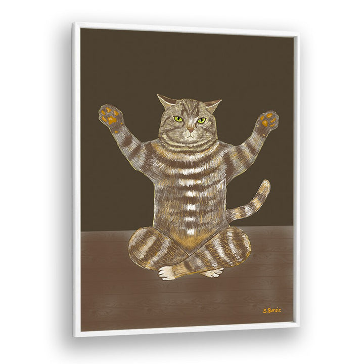 Vintage painting - YOGA CAT by Asianmonk