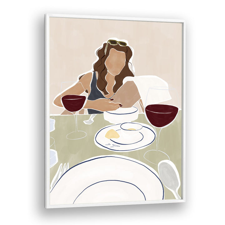 WOMAN DINING IN A RESTURANT PRINT BY IVY GREEN ILLUSTRATIONS
