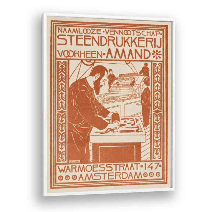 Ohara Koson painting - ADVERTENTIE VAN STEENDRUKKERIJ VOORHEEN AMAND (1880–1928) by Asianmonk