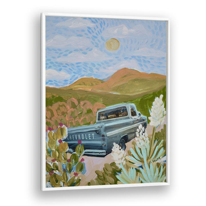 Eleanor Baker painting - VINTAGE TRUCK WEST TEXAS LANDSCAPE by Asianmonk