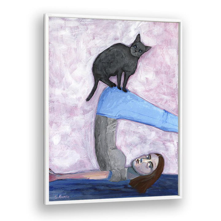 Vintage painting - YOGA WITH MY CAT by Asianmonk