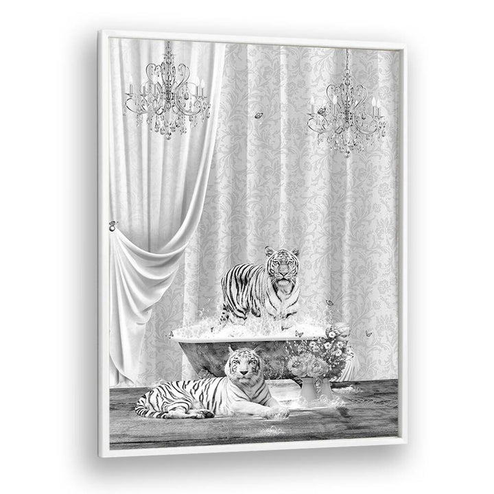 Quotes painting - WHITE TIGERS A BUBBLES BLACK A WHITE by Asianmonk