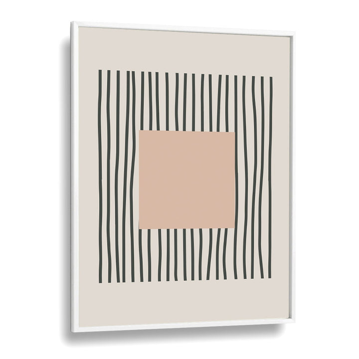 INTRICATE LINES BOLD PINK SQUARE WITH MODERN BLACK POSTER