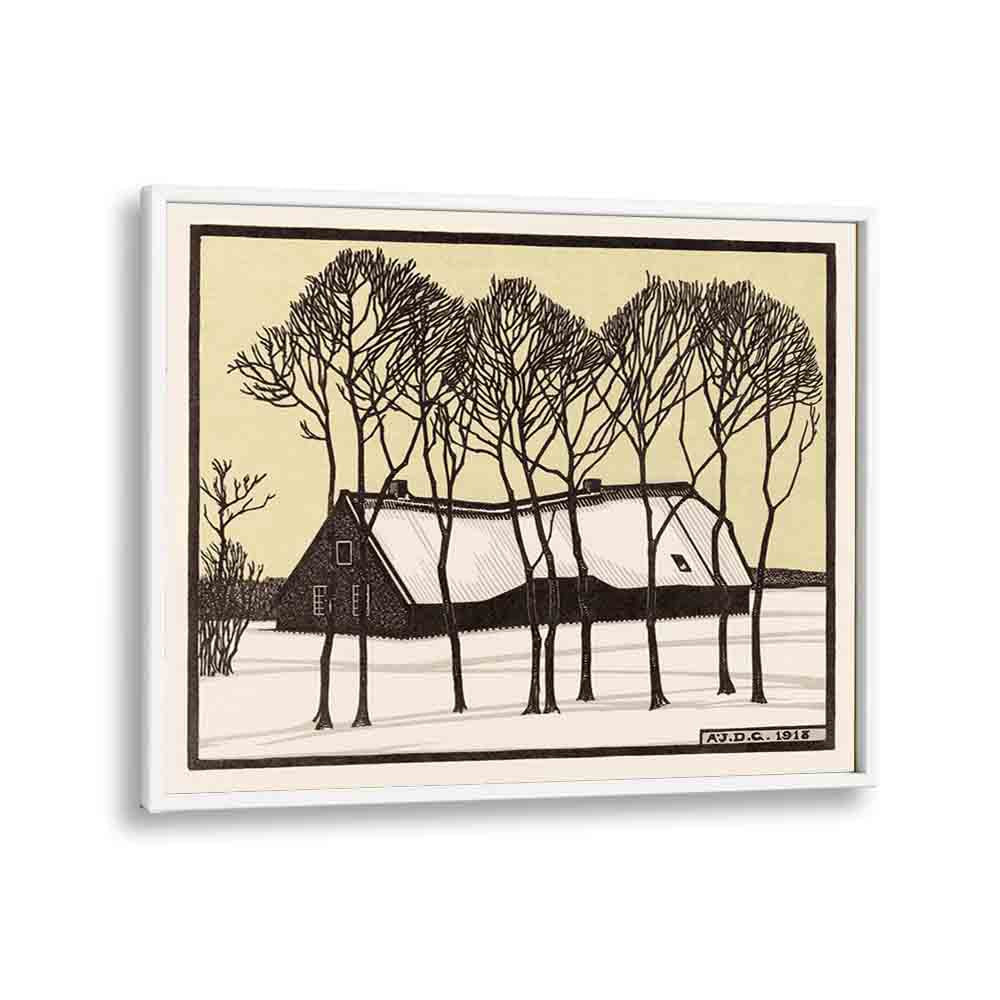 comic painting - FARM IN THE SNOW (1918) by Asianmonk