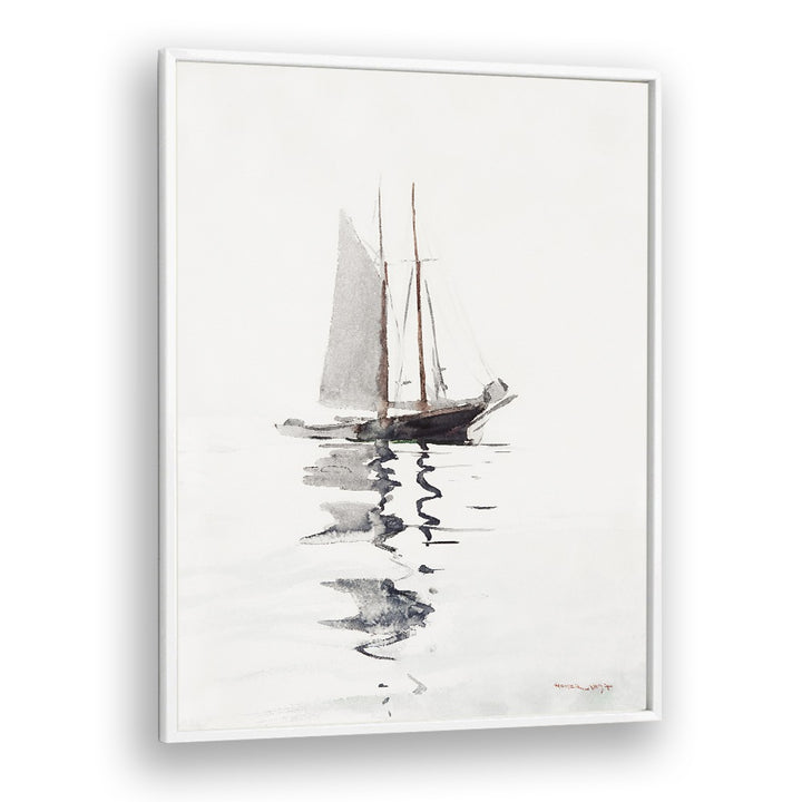 comic painting - TWO–MASTED SCHOONER WITH DORY (1894) by Asianmonk