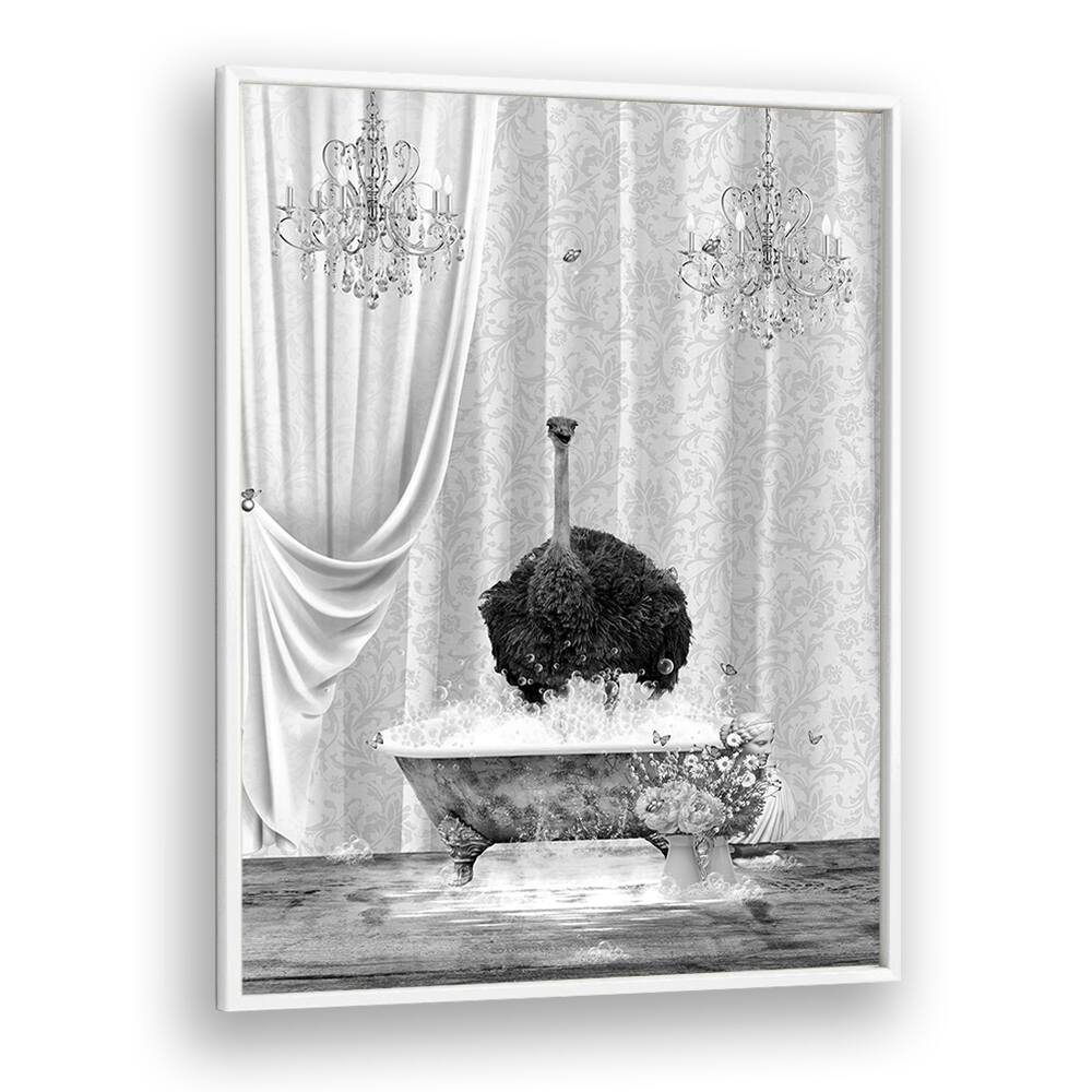 Quotes painting - OSTRICH & BUBBLES, BLACK AND WHITE by Asianmonk