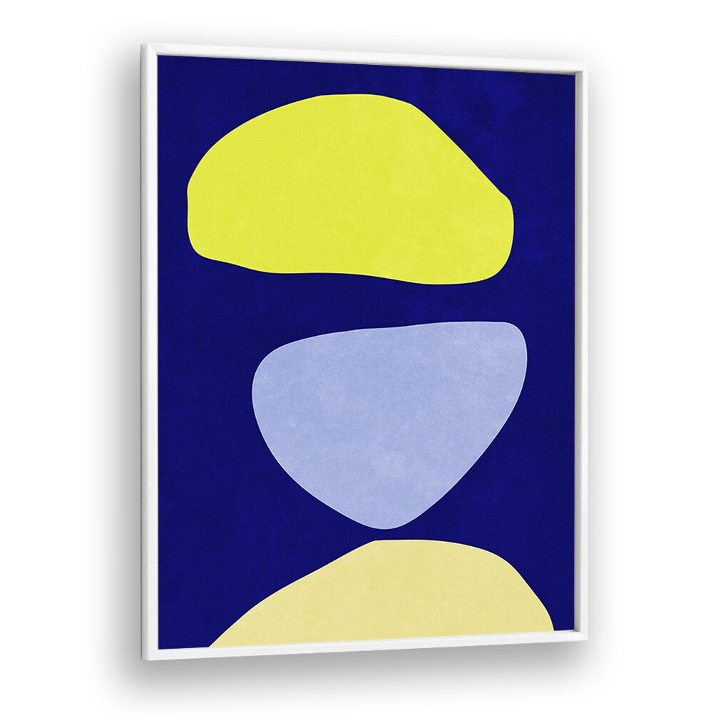 ABSTRACT FORMS BLUE AND YELLOW.