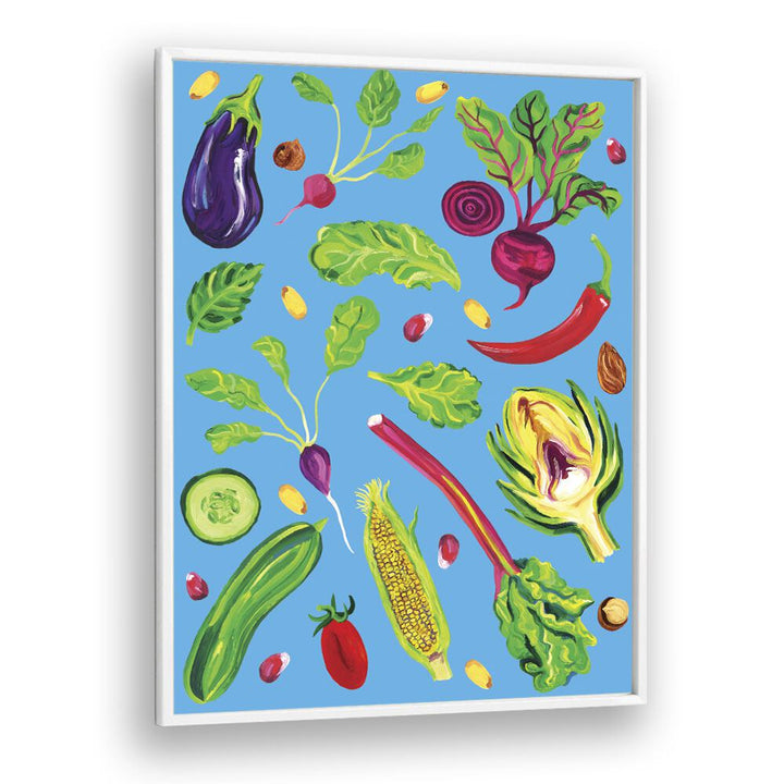 kitchen painting - SPRING VEGETABLES BLUE by Asianmonk