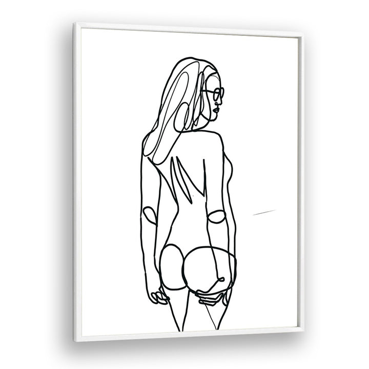 Vintage painting - LINE DRAWING OF WOMAN by Asianmonk