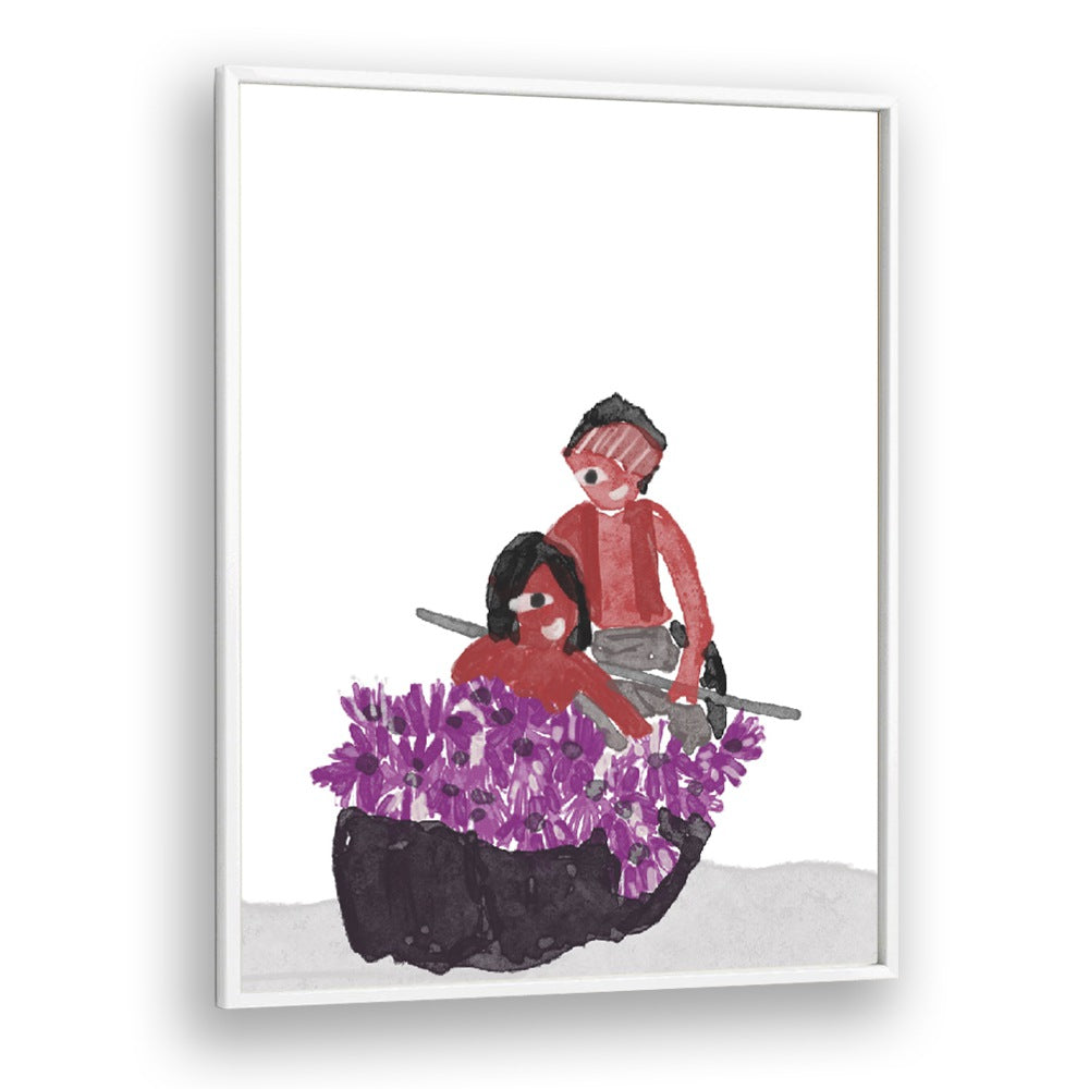 Lilly Girl - Kids In A Lilly Pond framed wallart