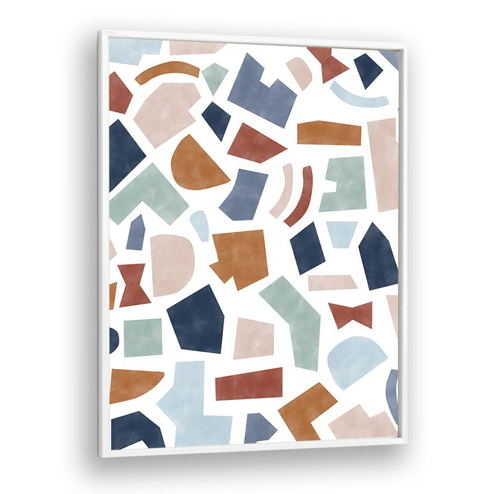 BLUE & RUST PAPER CUT-OUT BY ELENA RISTOVA, ABSTRACT ART PRINTS