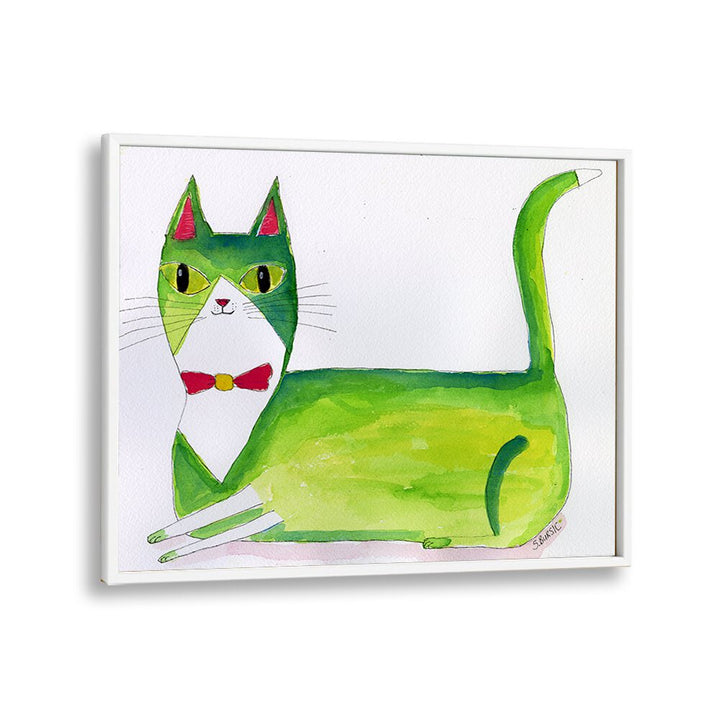 kids painting - THE GREEN CAT by Asianmonk