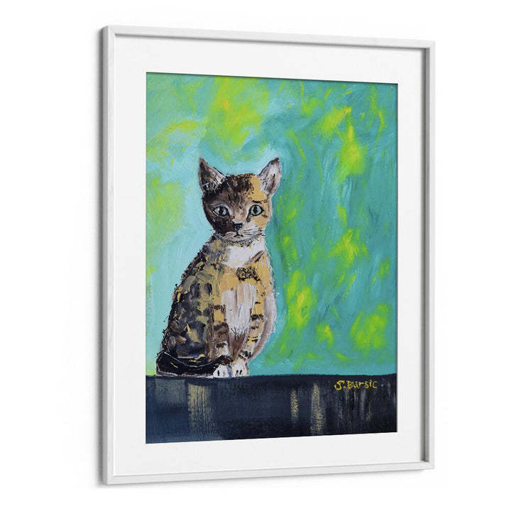 Vintage painting - KITTEN WAITING by Asianmonk