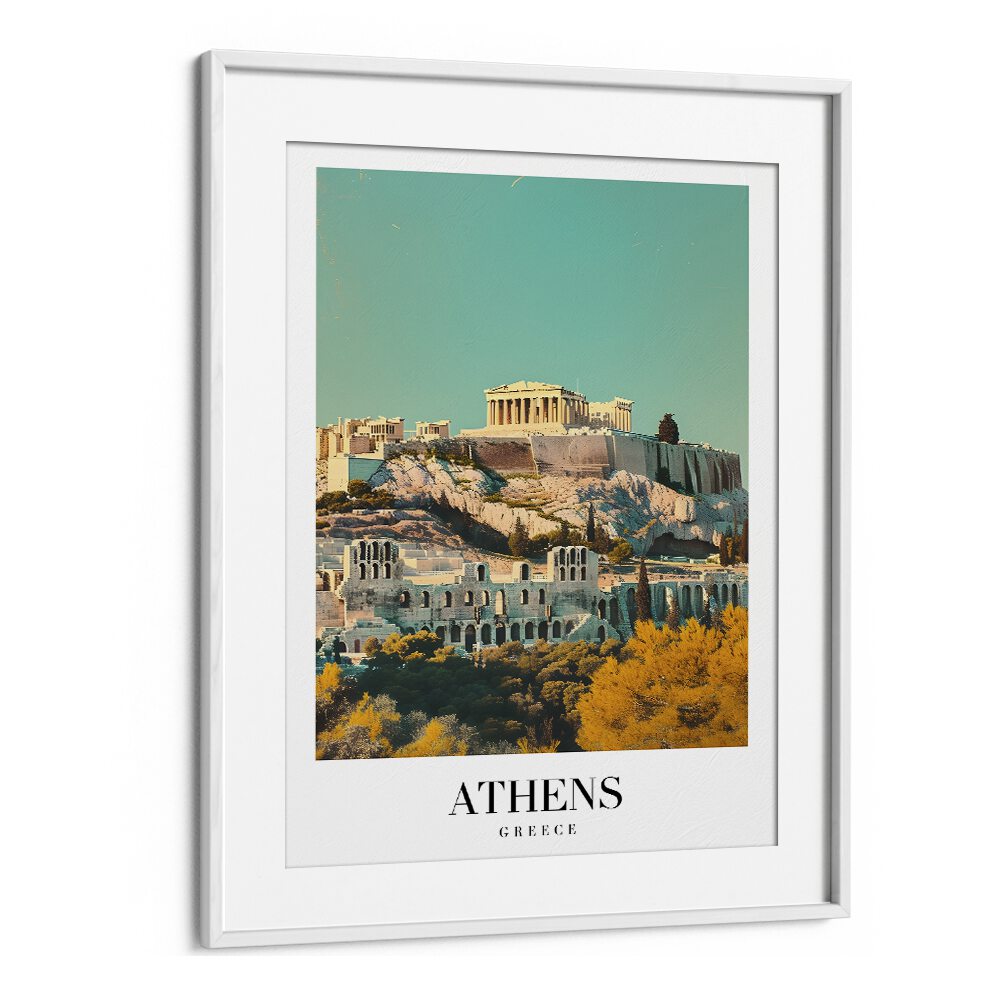 athens-greece II travel posters in White Frame With Mount