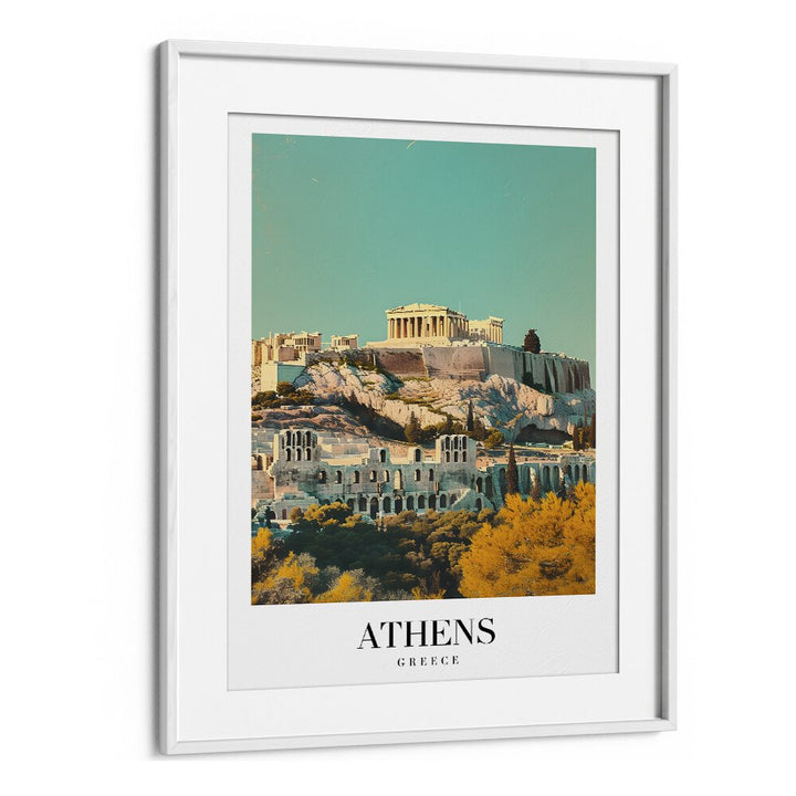 athens-greece II travel posters in White Frame With Mount