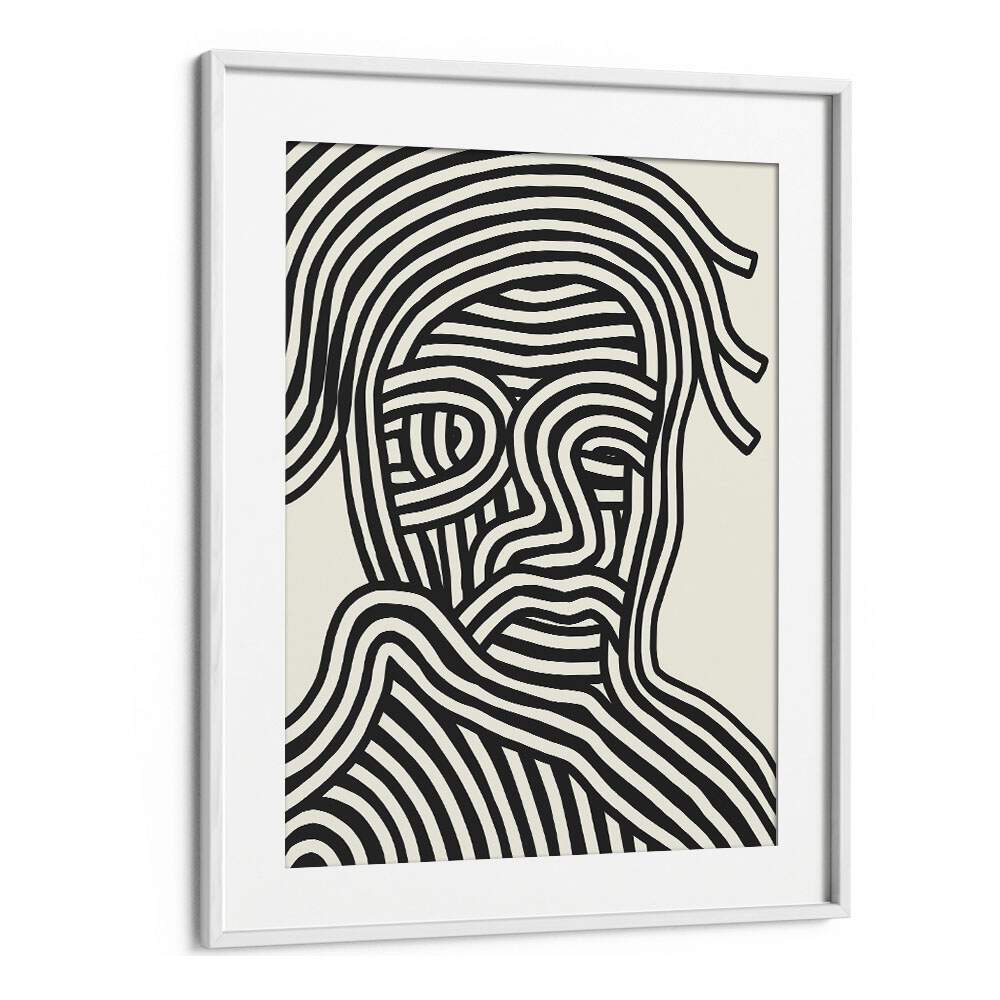 Abstract Art painting - STRIPE PORTRAIT by Asianmonk