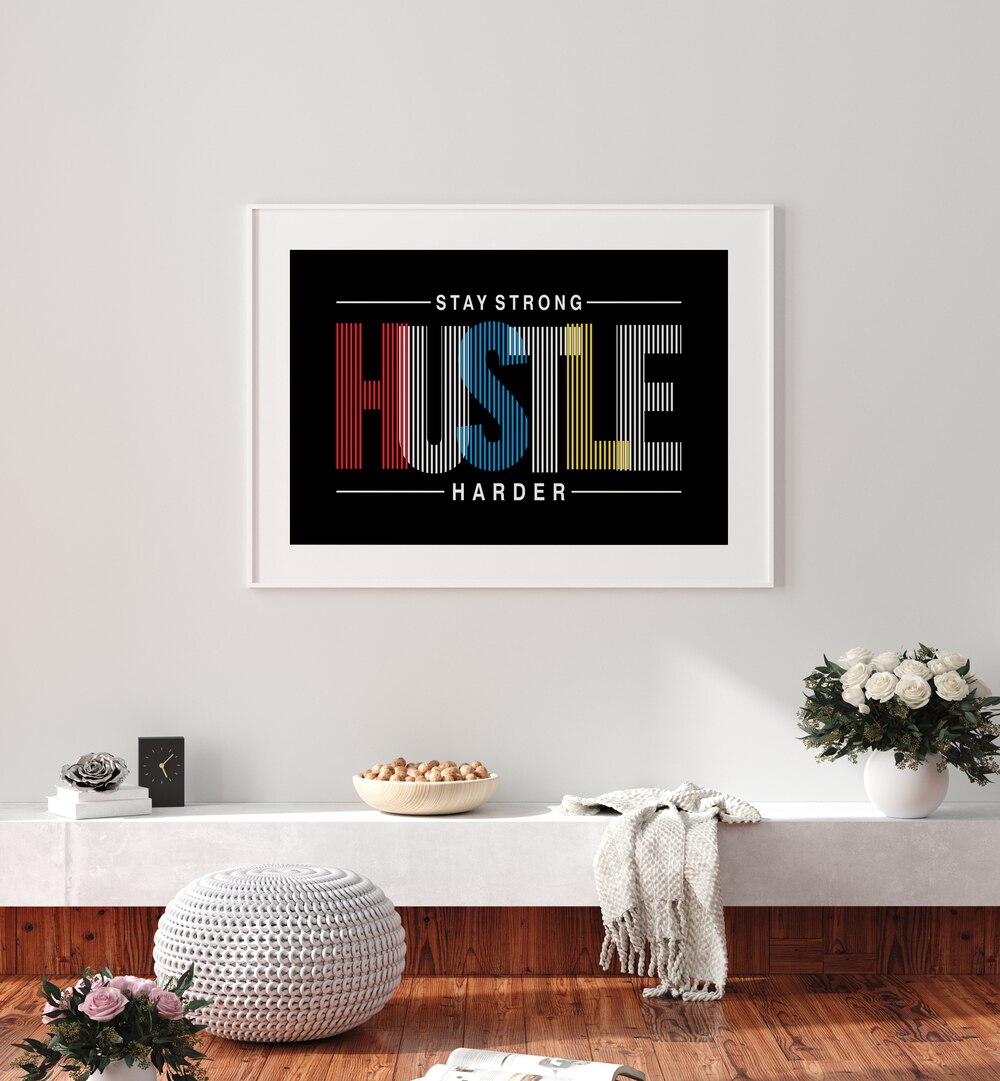 ABSTRACT painting - STAY STRONG HUSTLE HARDER by Asianmonk