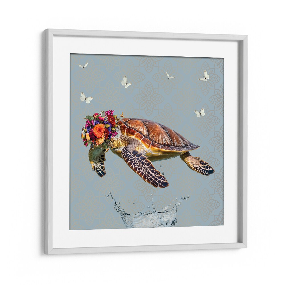 Juliya painting - SPRING FLOWER BONNET ON TURTLE by Asianmonk