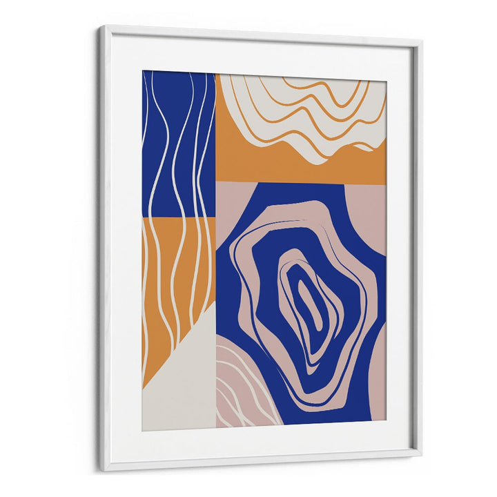 ABSTRACT COLLAGE IN BLUE AND ORANGE