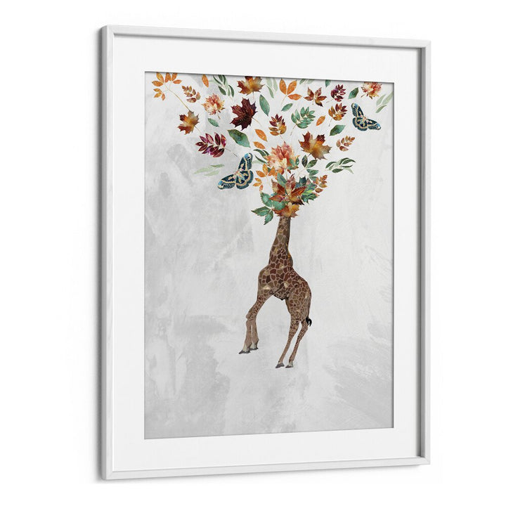 Ritvik Takkar painting - GIRAFFE AUTUM LEAVES HEAD by Asianmonk