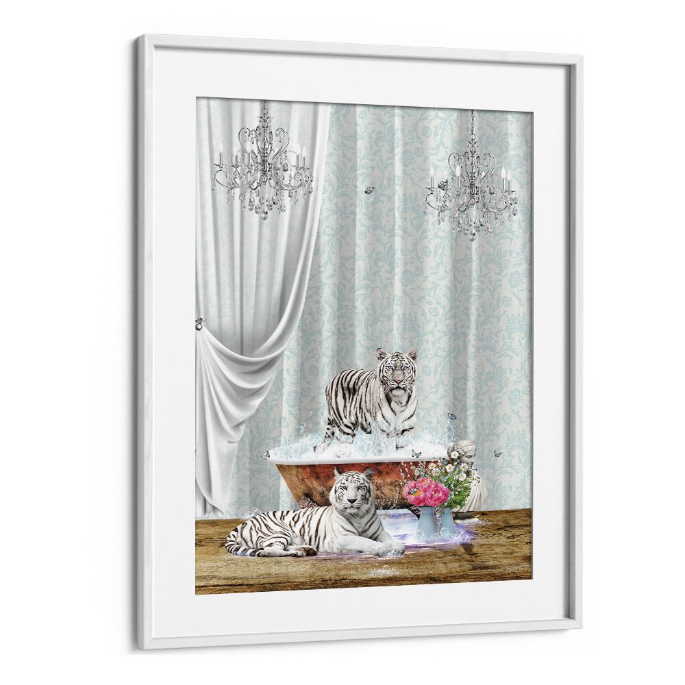 Quotes painting - WHITE TIGERS A BUBBLES by Asianmonk