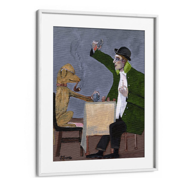 Vintage painting - HUMOUR CARD GAME WITH DOG VINTAGE by Asianmonk