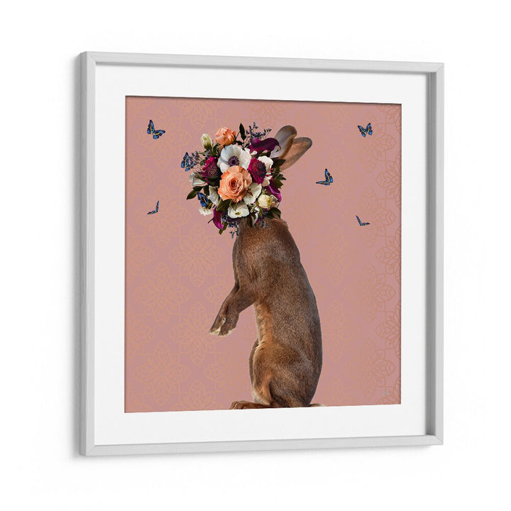 Juliya painting - SPRING FLOWER BONNET ON RABBIT by Asianmonk