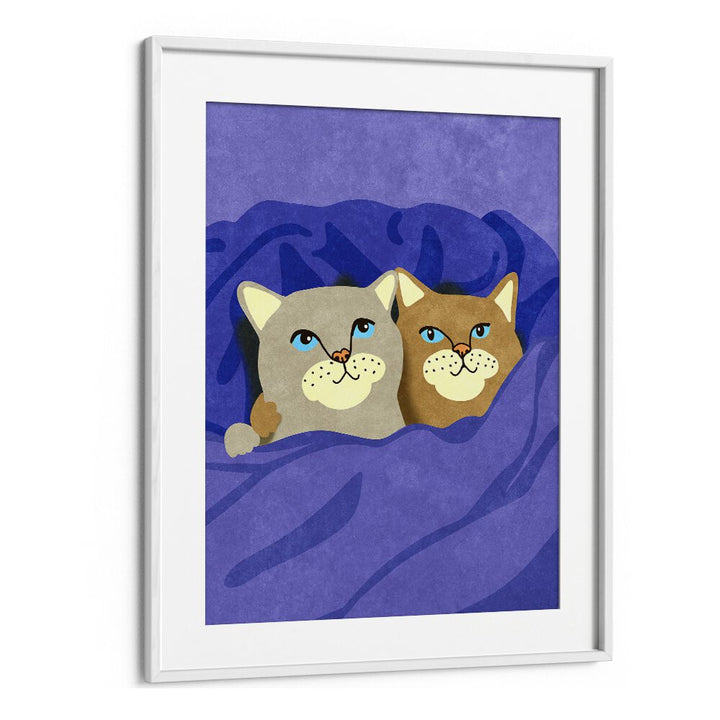 botanical painting - CATS IN BED by Asianmonk