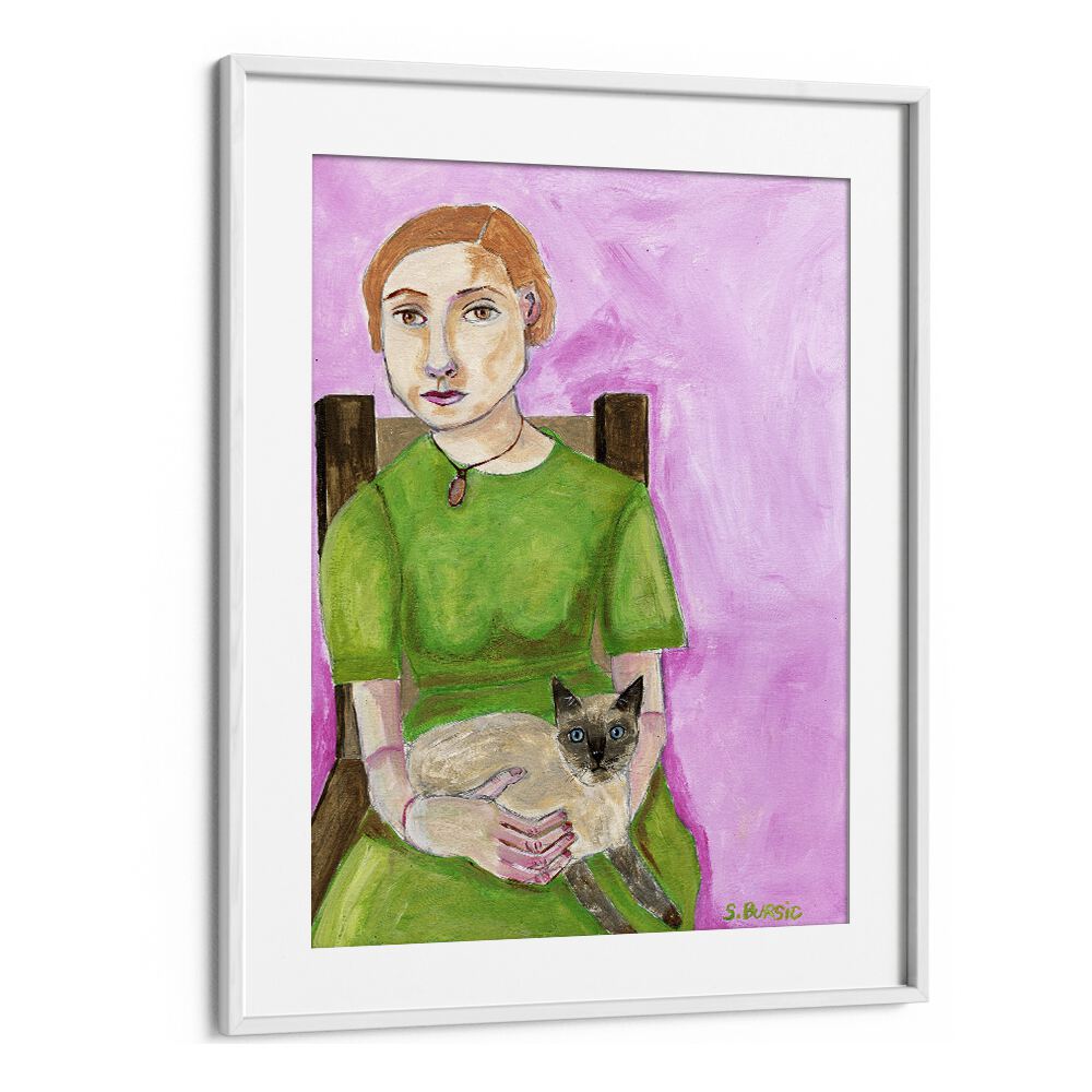 Vintage painting - LADY WITH CAT II by Asianmonk