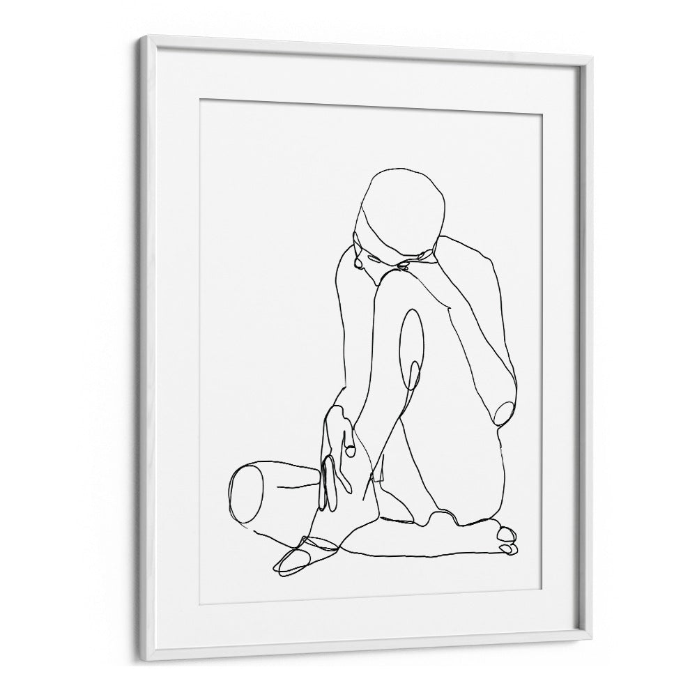 Vintage painting - LINE DRAWING MAN by Asianmonk