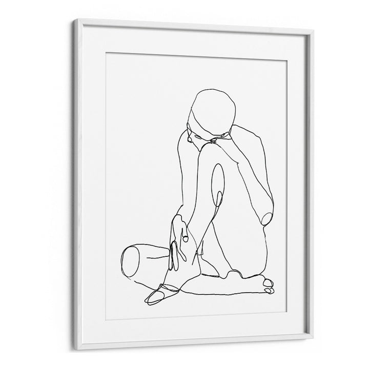 Vintage painting - LINE DRAWING MAN by Asianmonk