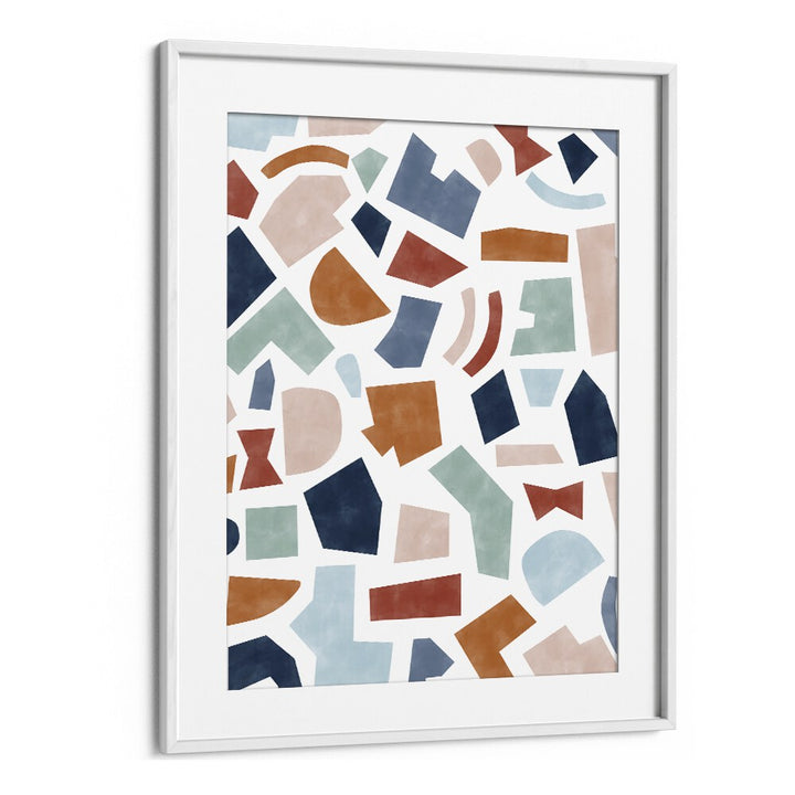 BLUE & RUST PAPER CUT-OUT BY ELENA RISTOVA, ABSTRACT ART PRINTS