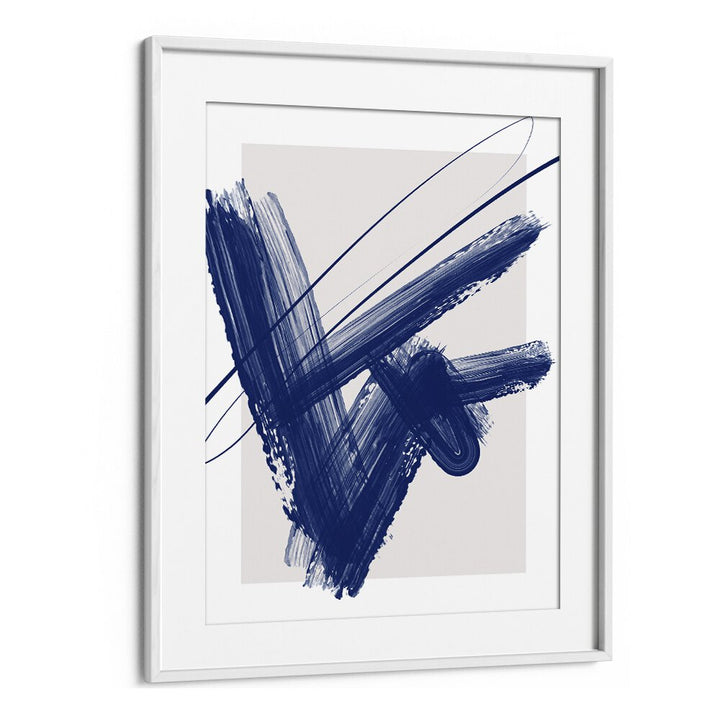 Bold navy strokes create a stunning effect in BLUE INK, ABSTRACT PAINTINGS by Elena Ristova, enhancing modern spaces.