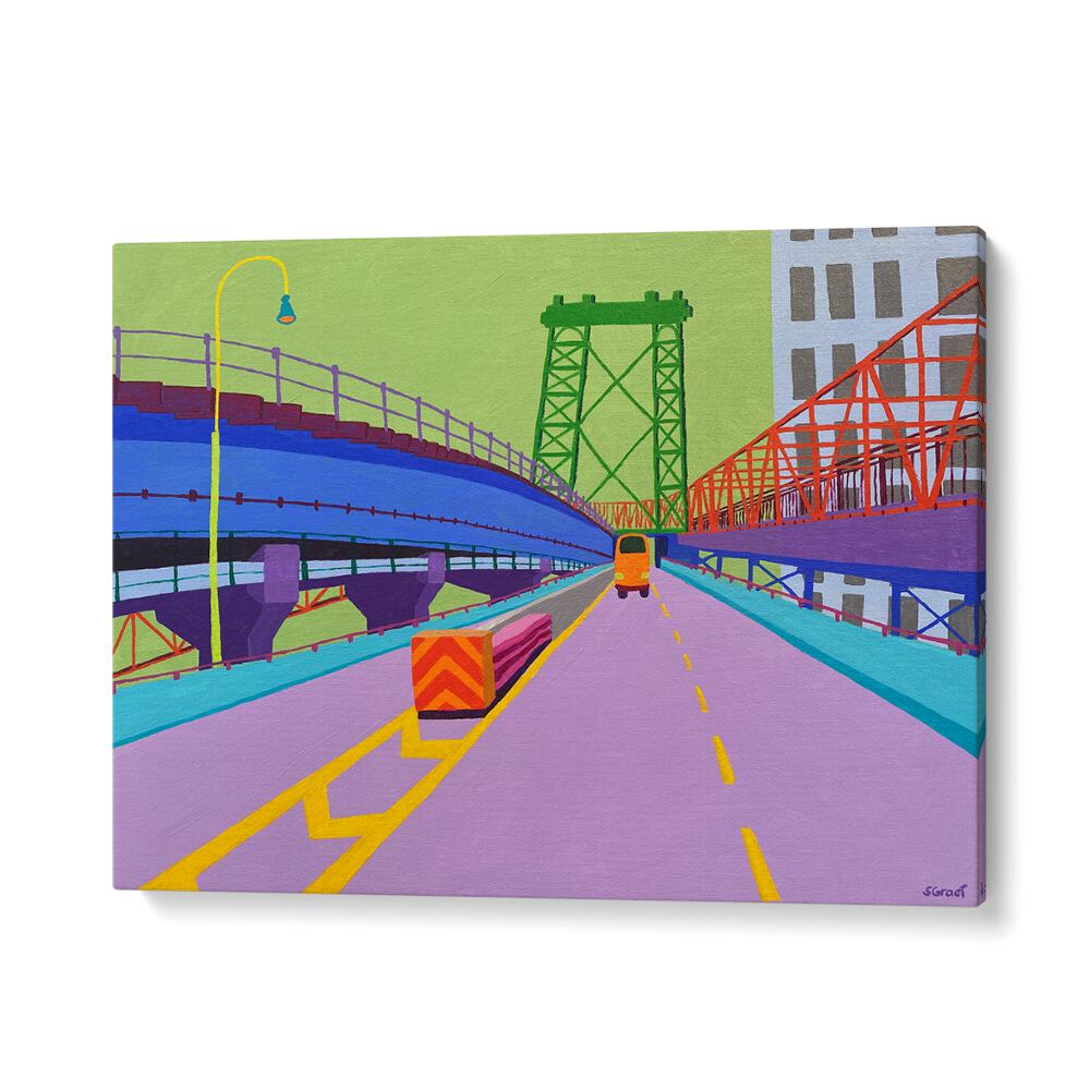 williamsburg bridge landscape art prints in Gallery Wrap