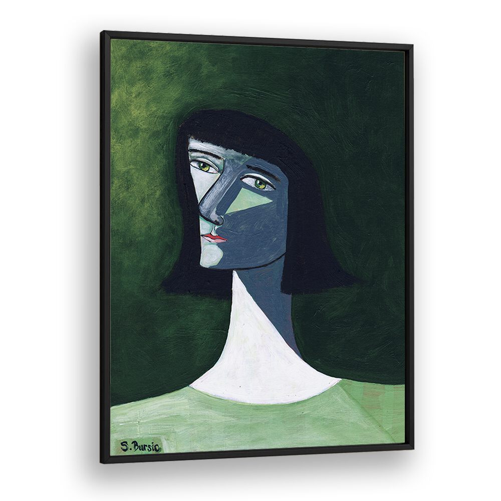 woman in the light women illustration paintings in Black Plain Frame